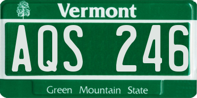 VT license plate AQS246