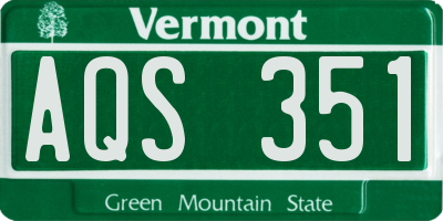 VT license plate AQS351