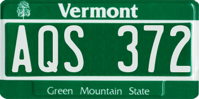 VT license plate AQS372