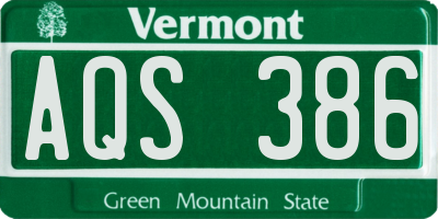 VT license plate AQS386