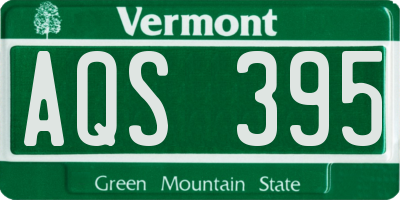 VT license plate AQS395