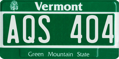 VT license plate AQS404