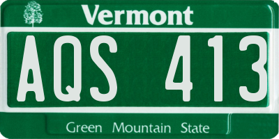 VT license plate AQS413