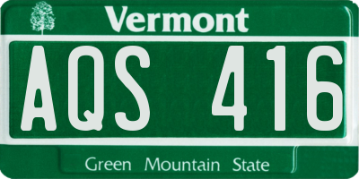 VT license plate AQS416