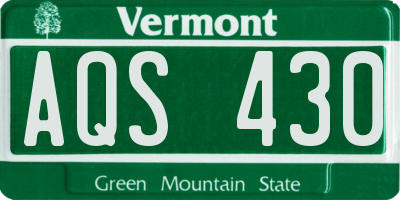 VT license plate AQS430