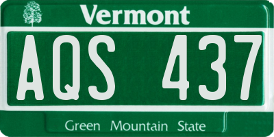 VT license plate AQS437