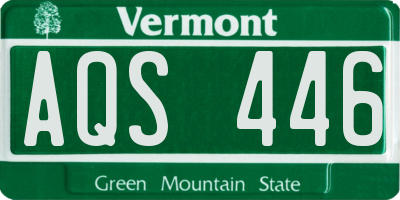 VT license plate AQS446