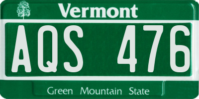 VT license plate AQS476
