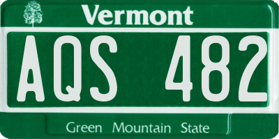 VT license plate AQS482