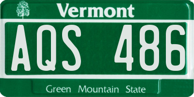 VT license plate AQS486