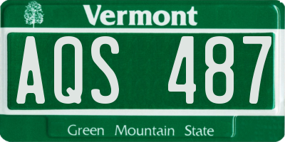VT license plate AQS487