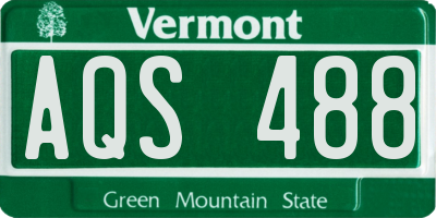 VT license plate AQS488