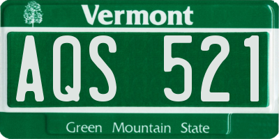 VT license plate AQS521