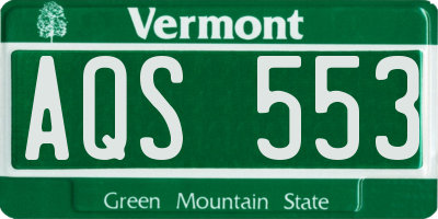 VT license plate AQS553