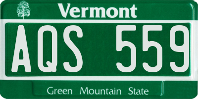 VT license plate AQS559