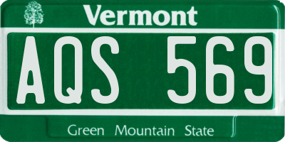 VT license plate AQS569