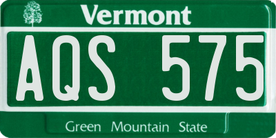 VT license plate AQS575