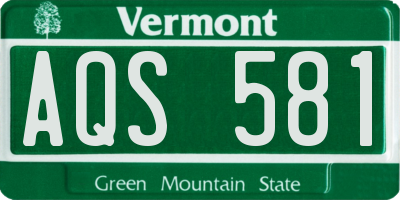 VT license plate AQS581