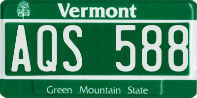 VT license plate AQS588