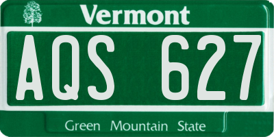 VT license plate AQS627
