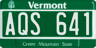VT license plate AQS641