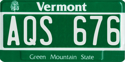 VT license plate AQS676