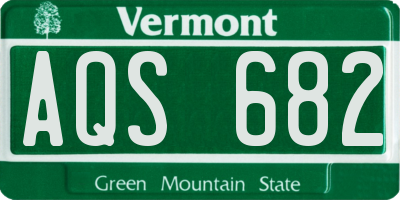 VT license plate AQS682