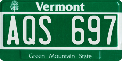 VT license plate AQS697