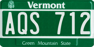 VT license plate AQS712