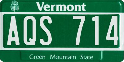 VT license plate AQS714