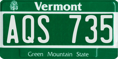 VT license plate AQS735