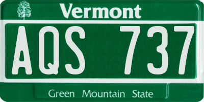 VT license plate AQS737