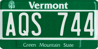 VT license plate AQS744