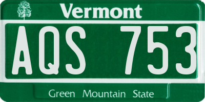 VT license plate AQS753