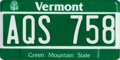 VT license plate AQS758