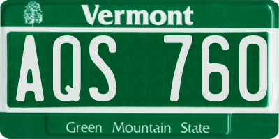 VT license plate AQS760
