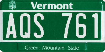 VT license plate AQS761