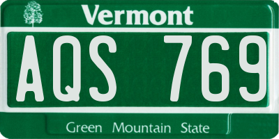 VT license plate AQS769