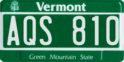 VT license plate AQS810