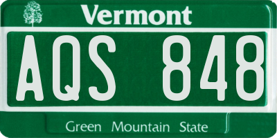 VT license plate AQS848
