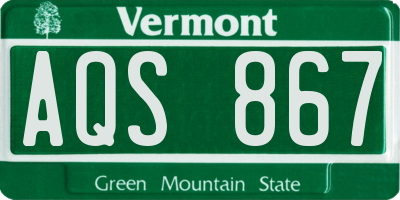 VT license plate AQS867