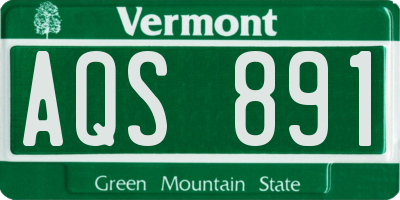 VT license plate AQS891