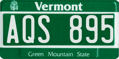 VT license plate AQS895