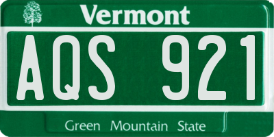 VT license plate AQS921