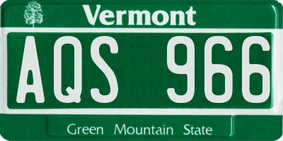 VT license plate AQS966