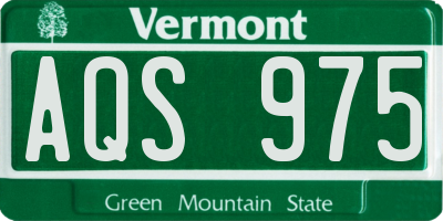 VT license plate AQS975