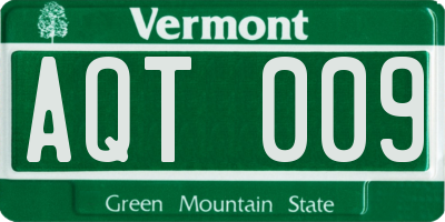 VT license plate AQT009