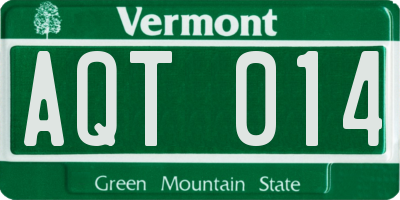 VT license plate AQT014