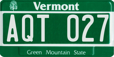 VT license plate AQT027