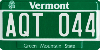 VT license plate AQT044